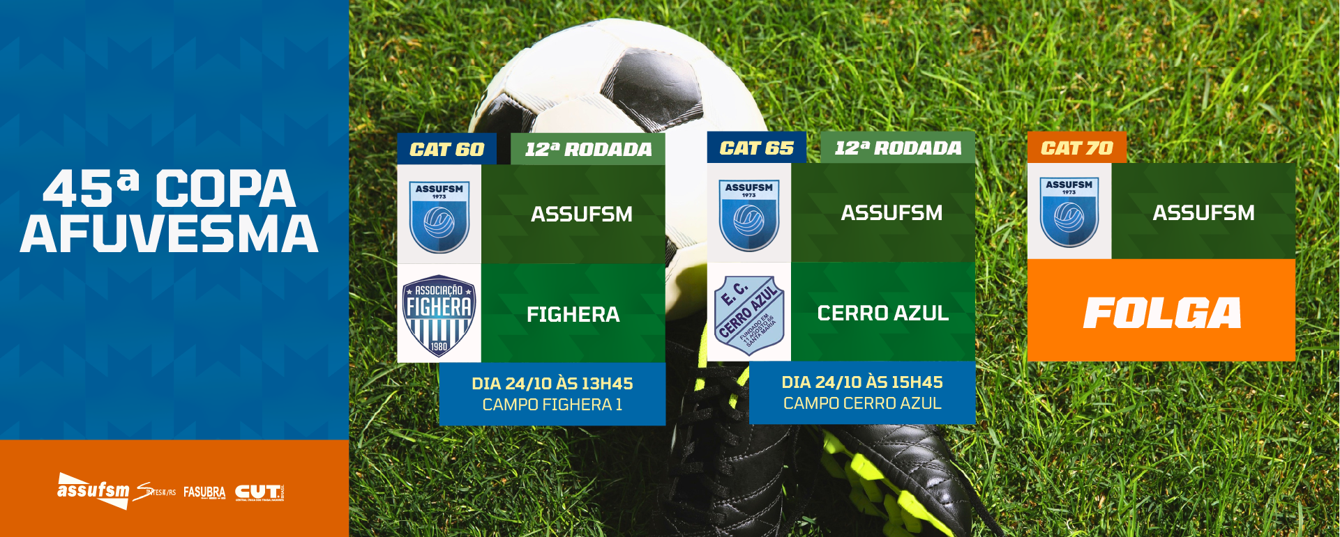 FUTEBOL: Confira os jogos da Assufsm pela Copa AFUVESMA 2026/2 neste sábado (24)